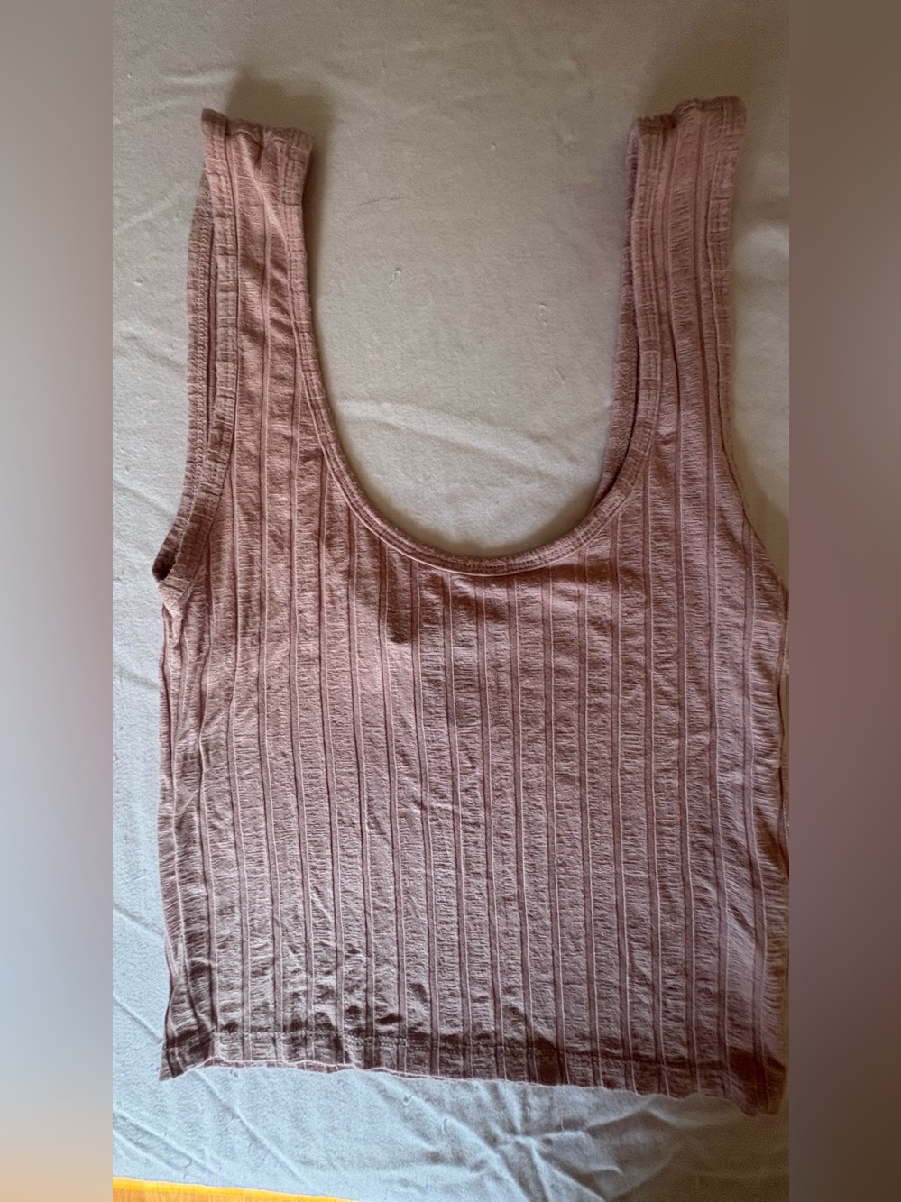 Forever 21 Ribbed Scoop Tank Top - Dusty Mauve